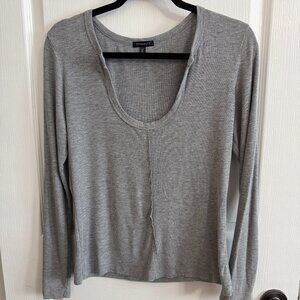 Dynamite Grey Ribbed Long Sleeve Top – Everyday Essential